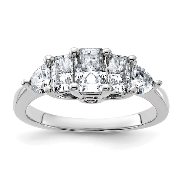 14kt White Gold Engagement Ring G H I True Light Moissanite  , Ring Size 7