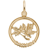 Rembrandt Charms Canada Gold Plated Sterling Silver Maple Leaf Charm Pendant