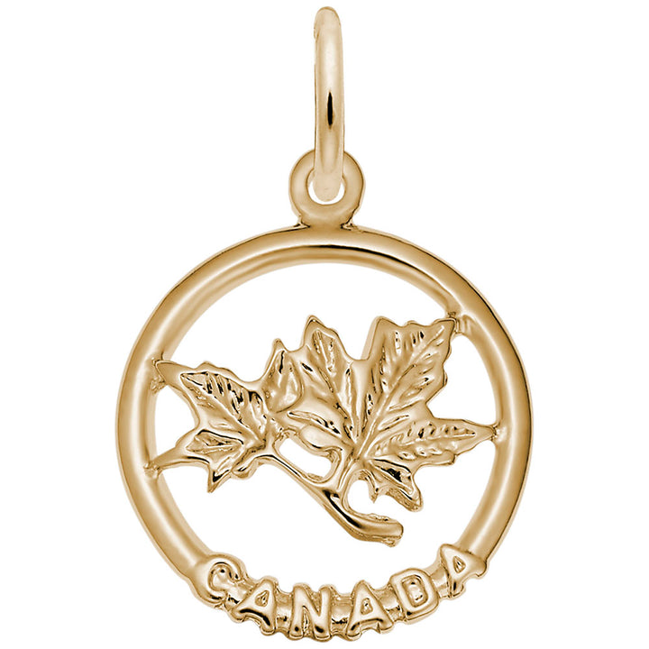 Rembrandt Charms Canada 14K Yellow Gold Maple Leaf Charm Pendant