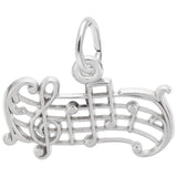 Rembrandt Charms 925 Sterling Silver Music Staff Charm Pendant