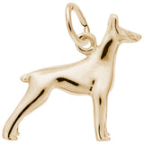 Rembrandt Charms Gold Plated Sterling Silver Doberman Charm Pendant