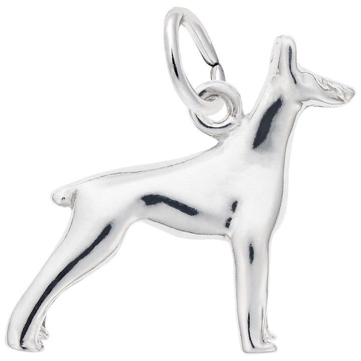 Rembrandt Charms Doberman Charm Pendant Available in Gold or Sterling Silver