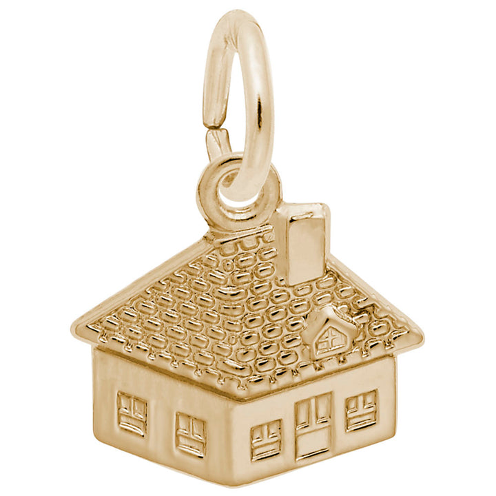 Rembrandt Charms Gold Plated Sterling Silver House Charm Pendant