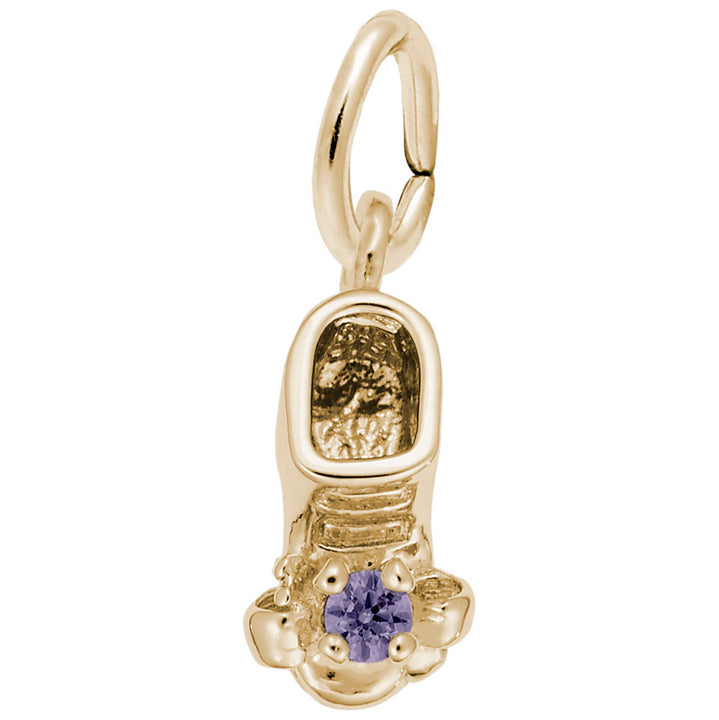 Rembrandt Charms Gold Plated Sterling Silver 06 Babyshoe June Charm Pendant