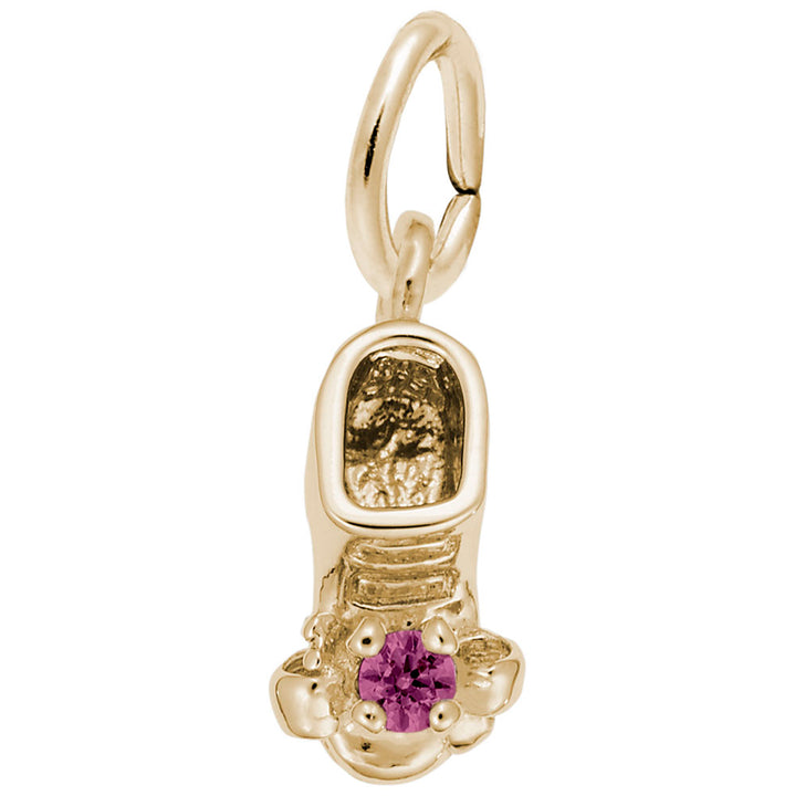 Rembrandt Charms Gold Plated Sterling Silver 07 Babyshoe July Charm Pendant