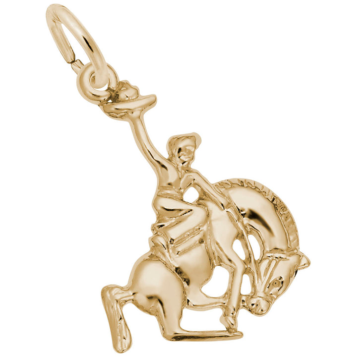 Rembrandt Charms Gold Plated Sterling Silver Horse And Cowboy Charm Pendant