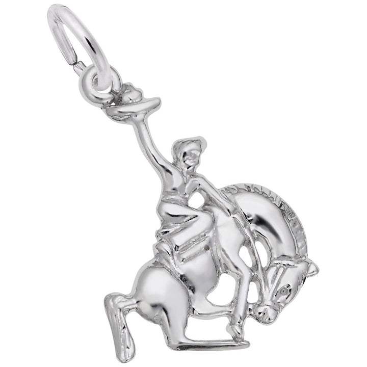 Rembrandt Charms Horse And Cowboy Charm Pendant Available in Gold or Sterling Silver