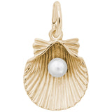 Rembrandt Charms Gold Plated Sterling Silver Shell With Pearl Charm Pendant