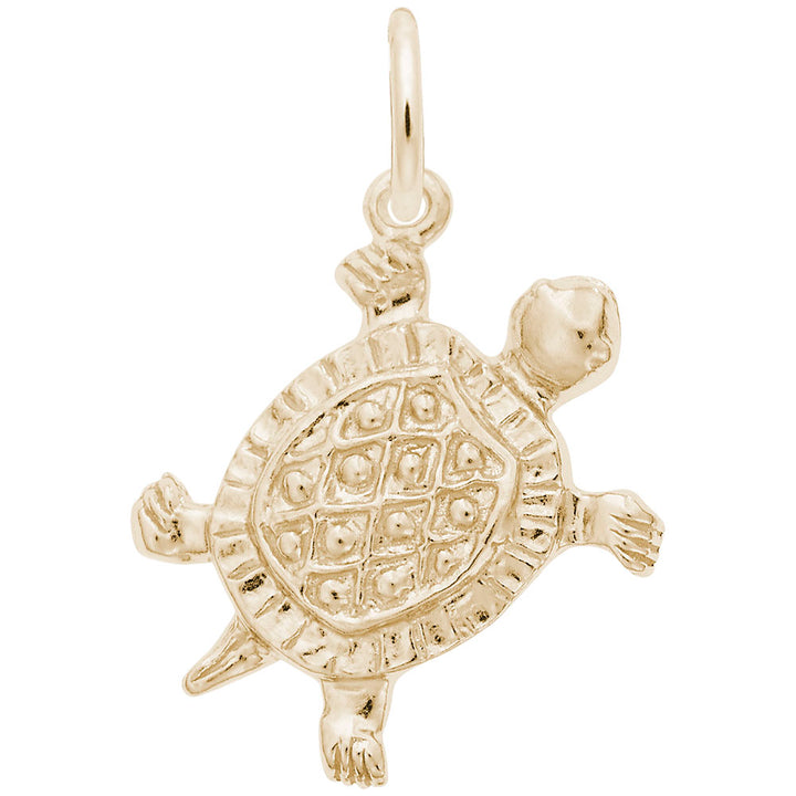 Rembrandt Charms Gold Plated Sterling Silver Turtle Charm Pendant
