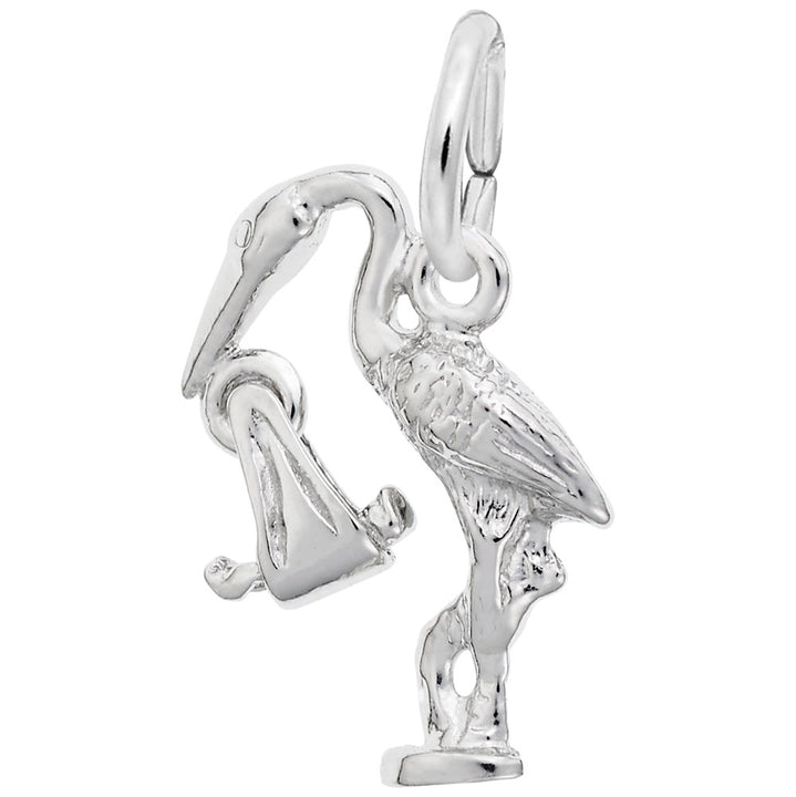 Rembrandt Charms Stork Charm Pendant Available in Gold or Sterling Silver