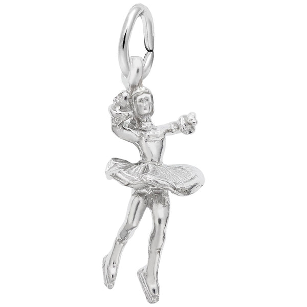 Rembrandt Charms Ice Skater Charm Pendant Available in Gold or Sterling Silver