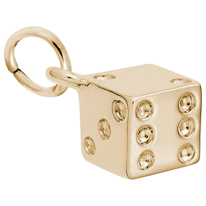 Rembrandt Charms Gold Plated Sterling Silver Dice Charm Pendant