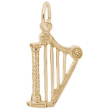 Rembrandt Charms Gold Plated Sterling Silver Harp Charm Pendant
