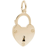 Rembrandt Charms 10K Yellow Gold Heart Lock Charm Pendant