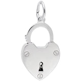 Rembrandt Charms Heart Lock Charm Pendant Available in Gold or Sterling Silver