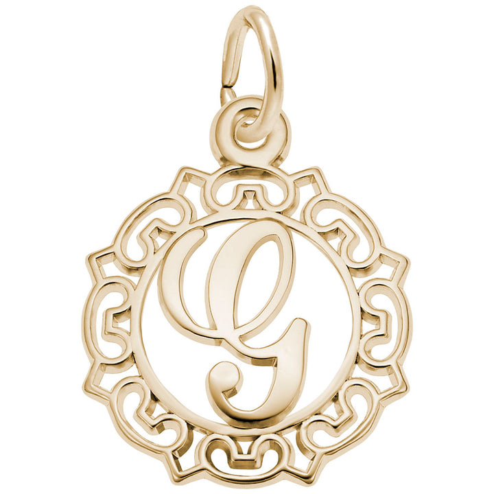 Rembrandt Charms Gold Plated Sterling Silver Initial Letter G Charm Pendant