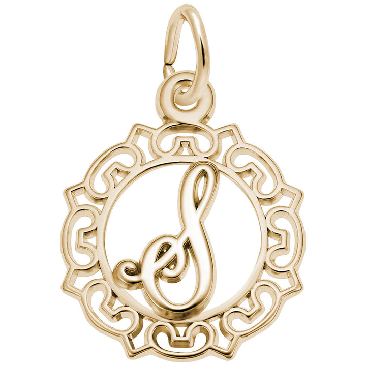 Rembrandt Charms 14K Yellow Gold Initial Letter S Charm Pendant