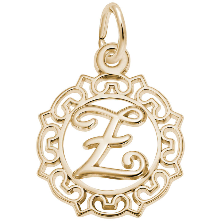 Rembrandt Charms Gold Plated Sterling Silver Initial Letter Z Charm Pendant