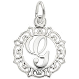 Rembrandt Charms Initial Letter G Charm Pendant Available in Gold or Sterling Silver