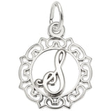 Rembrandt Charms 14K White Gold Initial Letter S Charm Pendant