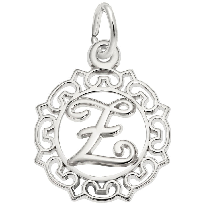 Rembrandt Charms Initial Letter Z Charm Pendant Available in Gold or Sterling Silver