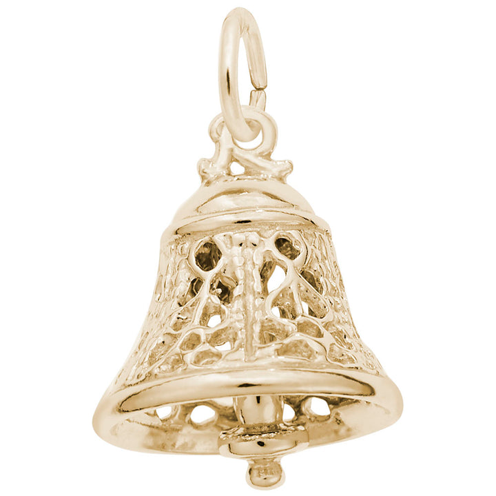 Rembrandt Charms Gold Plated Sterling Silver Filigree Bell Charm Pendant