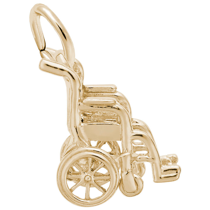 Rembrandt Charms 10K Yellow Gold Wheelchair Charm Pendant