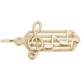 Rembrandt Charms 14K Yellow Gold Music Staff Charm Pendant