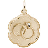 Rembrandt Charms Gold Plated Sterling Silver Wedding Rings Disc Charm Pendant