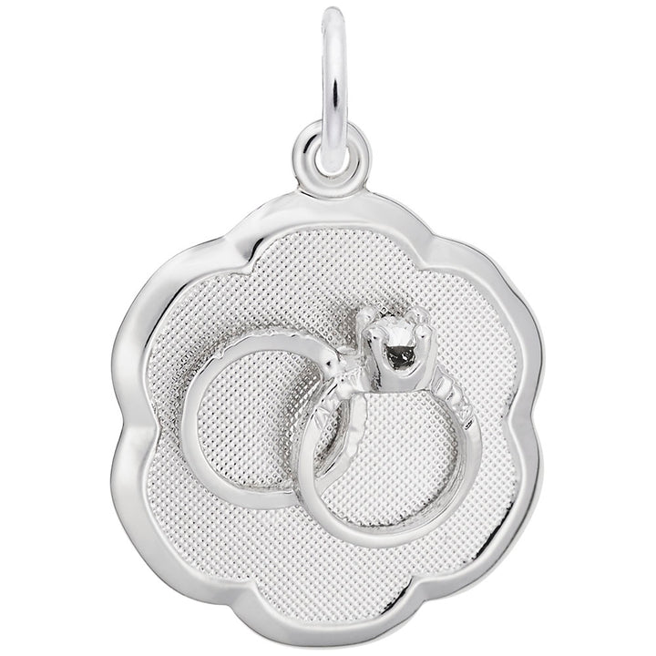 Rembrandt Charms Wedding Rings Disc Charm Pendant Available in Gold or Sterling Silver