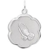 Rembrandt Charms Praying Hands Charm Pendant Available in Gold or Sterling Silver