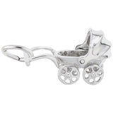 Rembrandt Charms Baby Carriage Charm Pendant Available in Gold or Sterling Silver