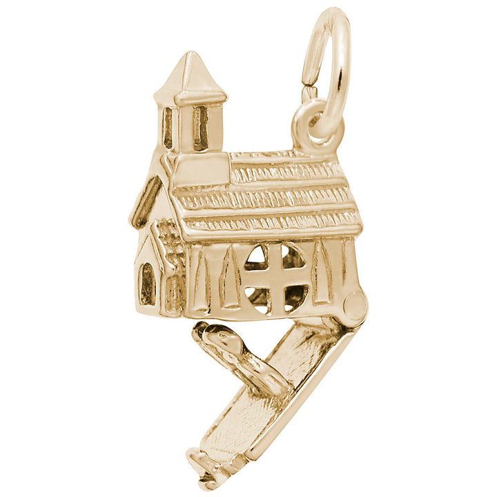 Rembrandt Charms Gold Plated Sterling Silver Church Charm Pendant