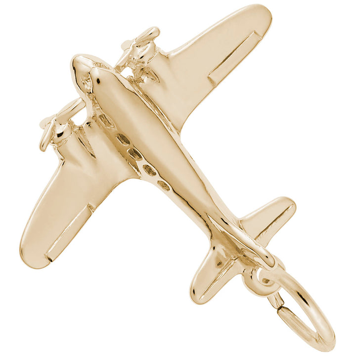 Rembrandt Charms 14K Yellow Gold Airplane Charm Pendant