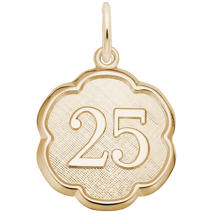 Rembrandt Charms Gold Plated Sterling Silver Number 25 Charm Pendant