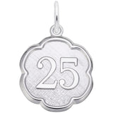 Rembrandt Charms Number 25 Charm Pendant Available in Gold or Sterling Silver