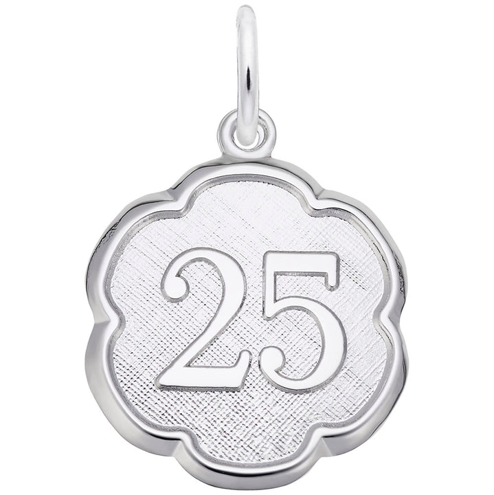 Rembrandt Charms 14K White Gold Number 25 Charm Pendant