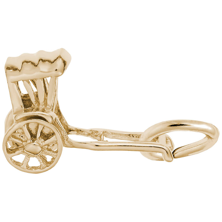 Rembrandt Charms Gold Plated Sterling Silver Rickshaw Charm Pendant