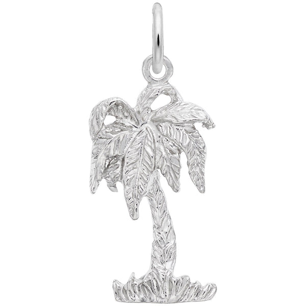 Rembrandt Charms Palm Tree Charm Pendant Available in Gold or Sterling Silver