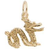Rembrandt Charms Gold Plated Sterling Silver Dragon Charm Pendant