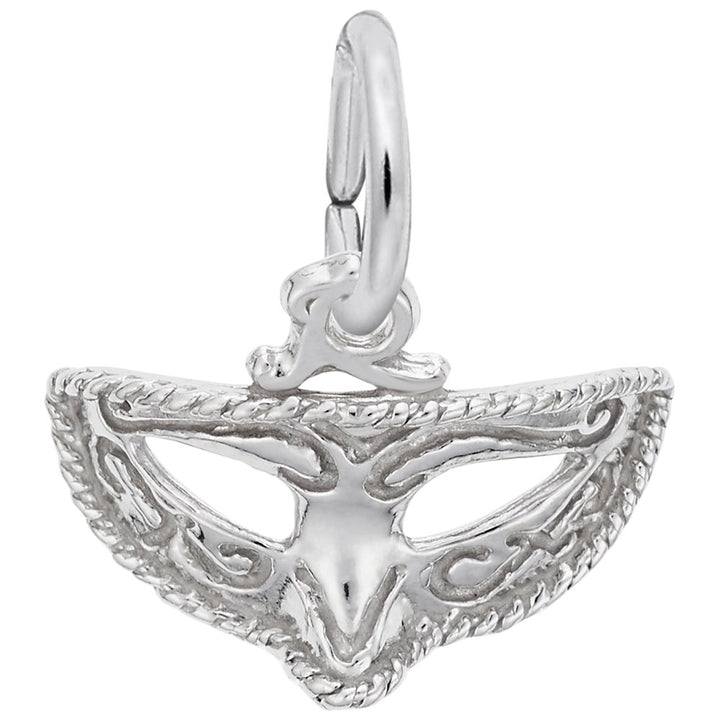 Rembrandt Charms 925 Sterling Silver Mask, Mardi Gras Charm Pendant