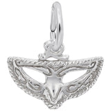 Rembrandt Charms Mask, Mardi Gras Charm Pendant Available in Gold or Sterling Silver