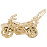 Rembrandt Charms Gold Plated Sterling Silver Motorcycle Charm Pendant