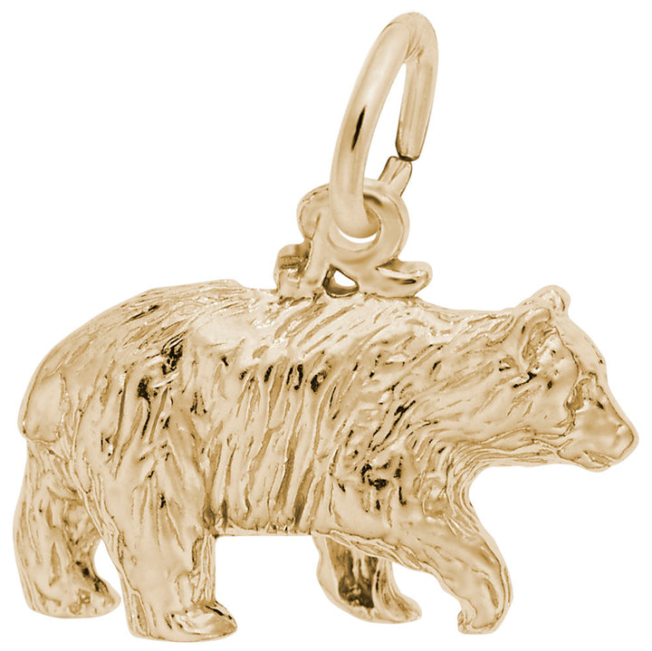Rembrandt Charms Gold Plated Sterling Silver Black Bear Charm Pendant