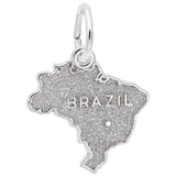 Rembrandt Charms Brazil Map Charm Pendant Available in Gold or Sterling Silver