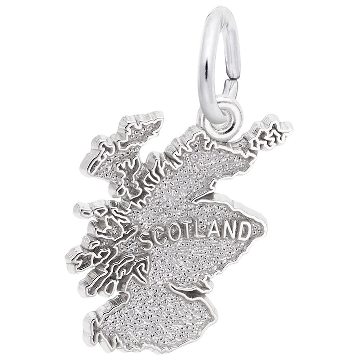 Rembrandt Charms Scotland Map Charm Pendant Available in Gold or Sterling Silver