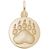 Rembrandt Charms Gold Plated Sterling Silver Bear Paw Print Charm Pendant