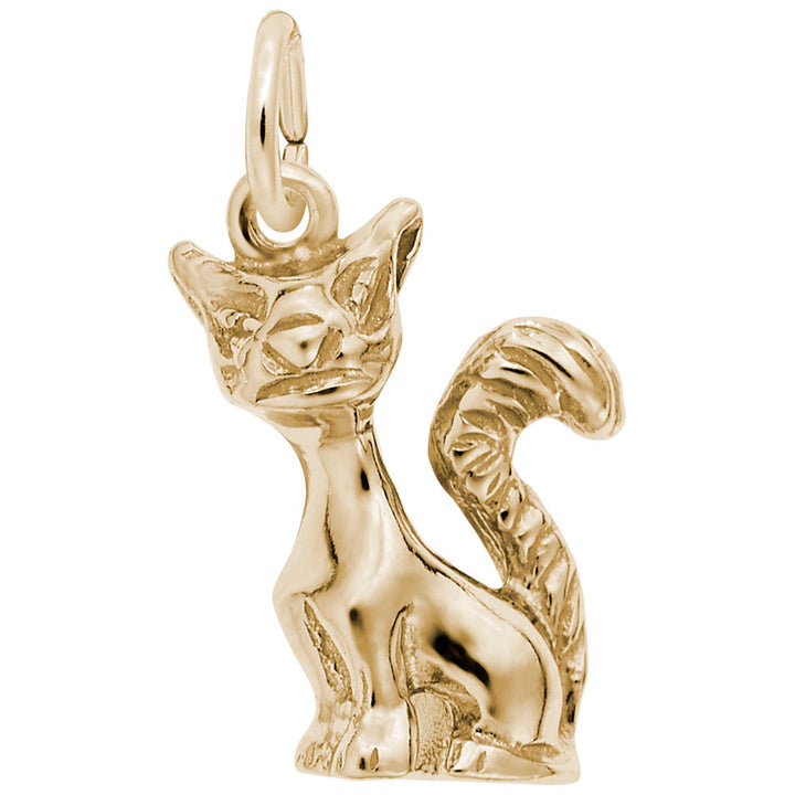 Rembrandt Charms 10K Yellow Gold Cat Charm Pendant
