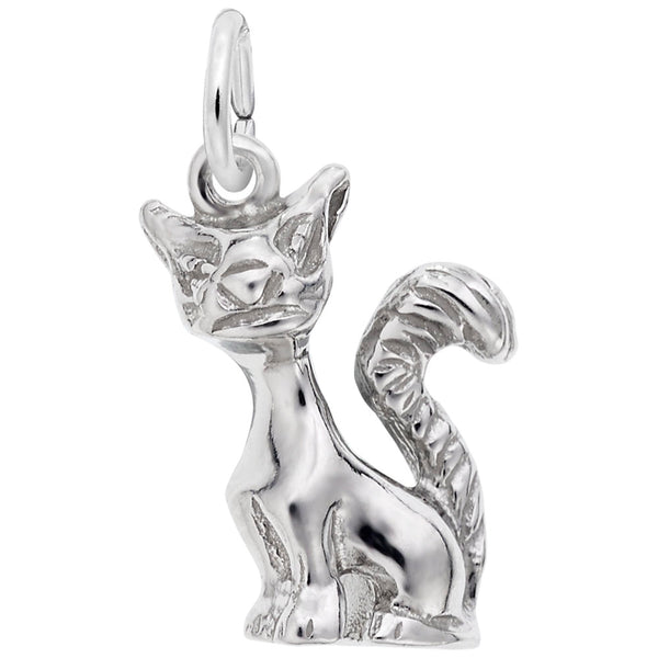 Rembrandt Charms Cat Charm Pendant Available in Gold or Sterling Silver