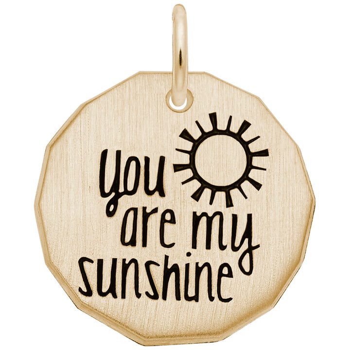 Rembrandt Charms Gold Plated Sterling Silver You Are My Sunshine Charm Pendant
